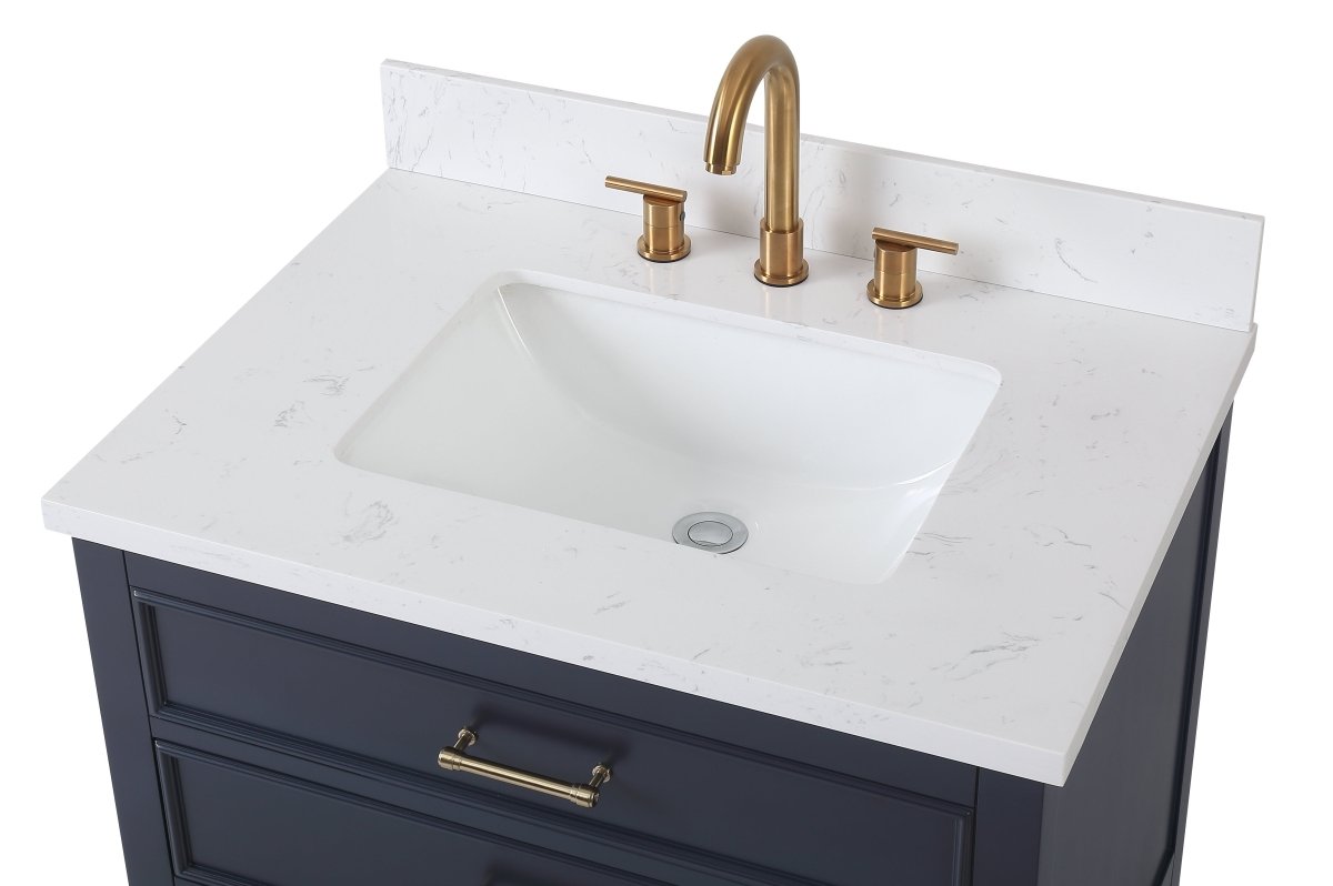 30" Felton Navy Blue Modern Single Sink Bathroom Vanity 7206-NB30 - Bentoncollections
