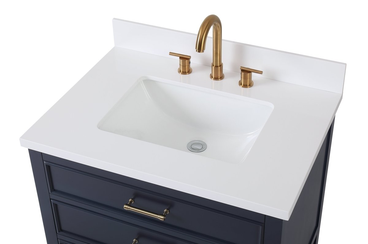 30" Felton Navy Blue Modern Single Sink Bathroom Vanity 7206-NB30 - Bentoncollections