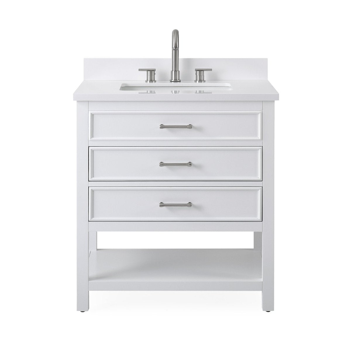 30" Felton White Modern Single Sink Bathroom Vanity 7206-W30 - Bentoncollections