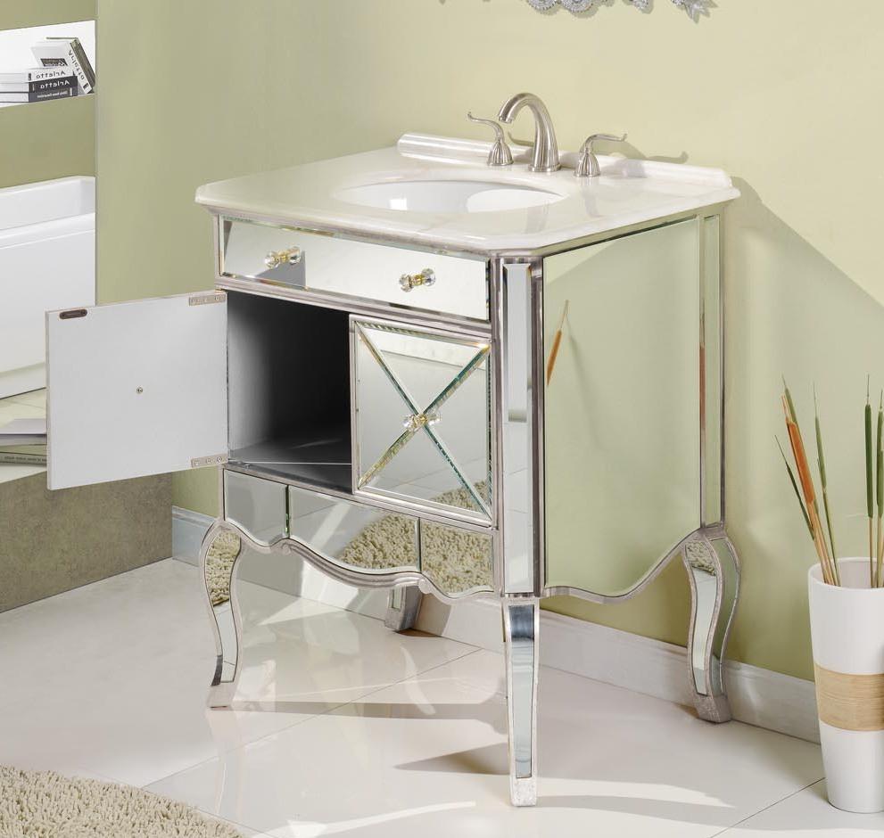 30" inch Adelisa Mirrored Bathroom Vanity with Italian Carrara Marble Countertop BC-506SL-RA - Bentoncollections
