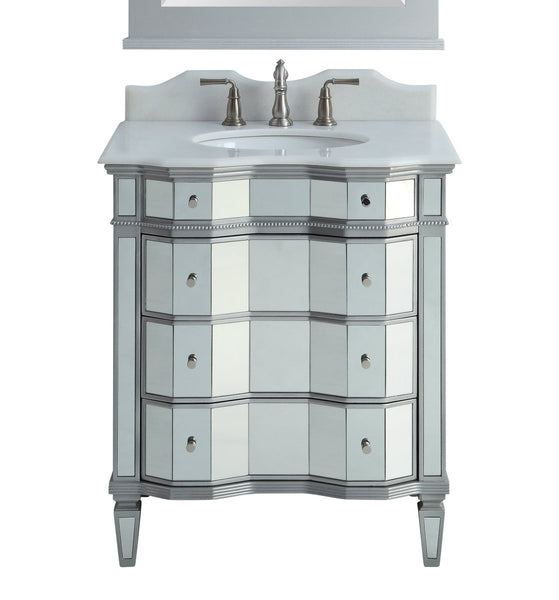 30" Mirrored Asselin Bathroom Sink Vanity - Model # K2274-30 - Bentoncollections