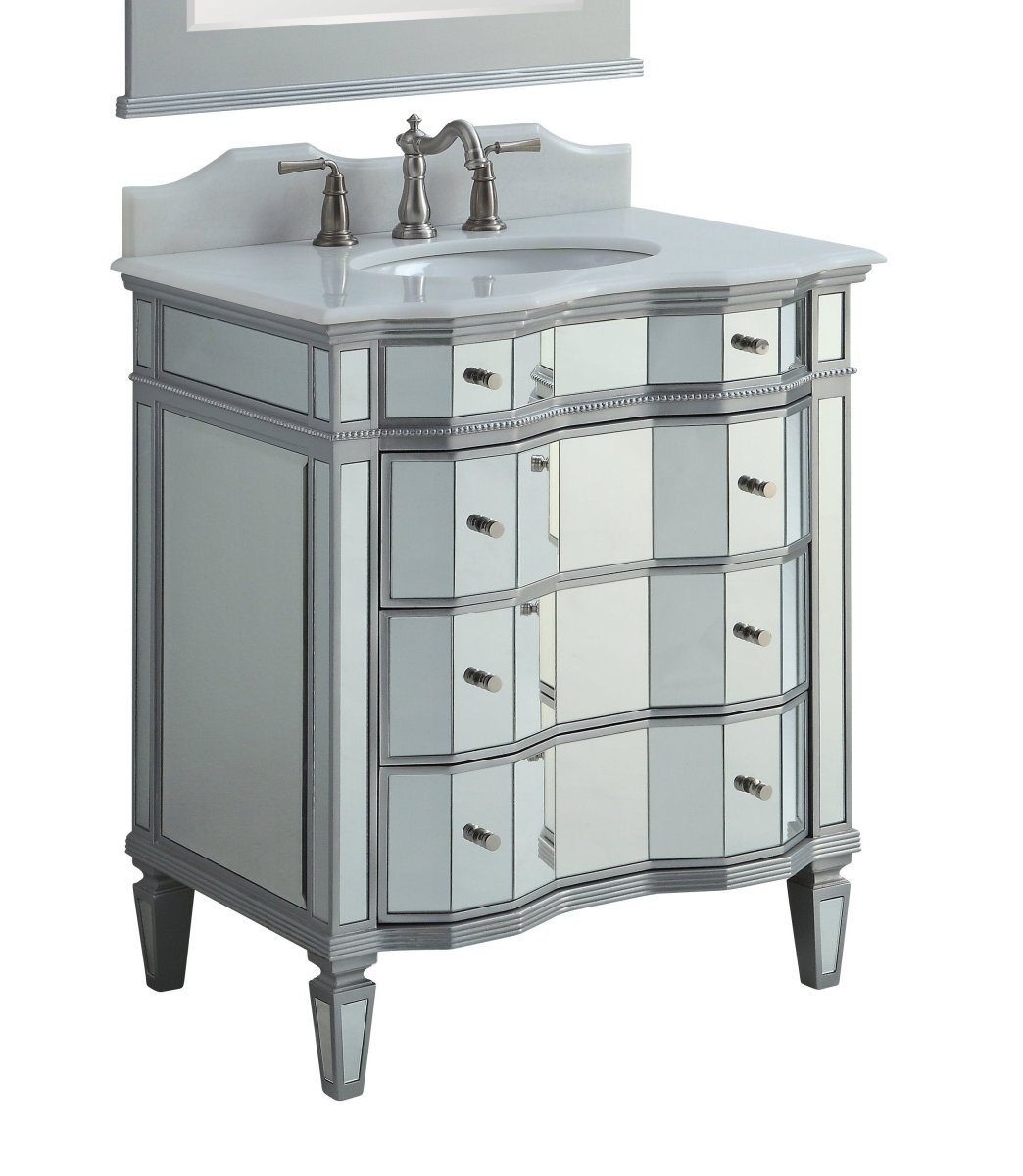 30" Mirrored Asselin Bathroom Sink Vanity - Model # K2274-30 - Bentoncollections