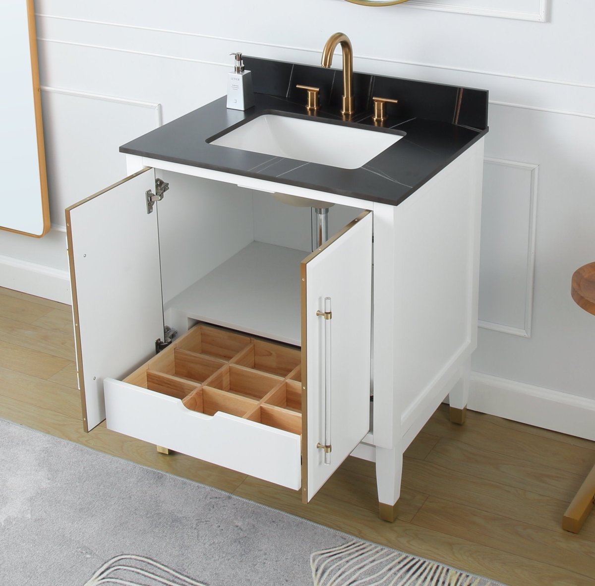 30" Tennant Brand Bertone Bathroom Sink Vanity - Model # Q164WT-30GT - Bentoncollections