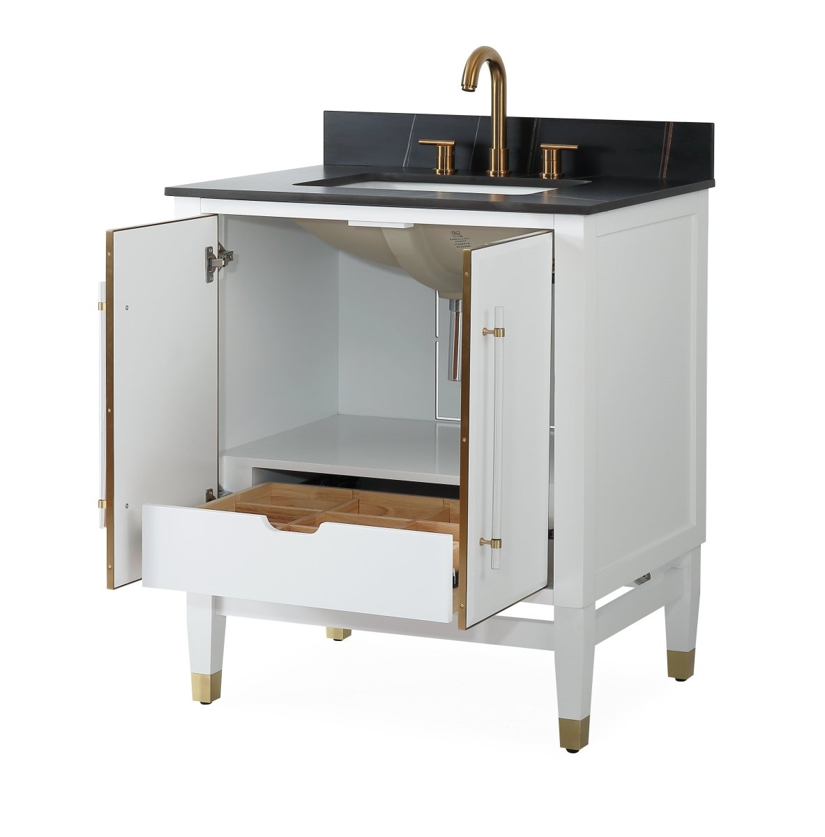 30" Tennant Brand Bertone Bathroom Sink Vanity - Model # Q164WT-30GT - Bentoncollections