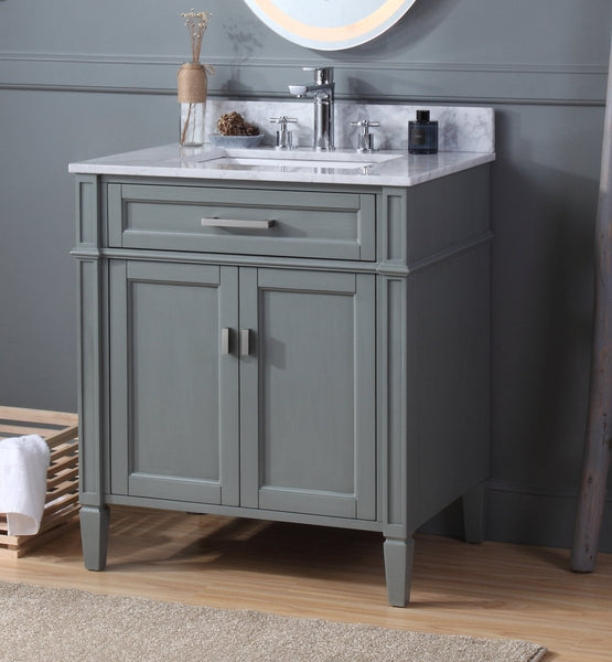 30" Tennant Brand Durand Modern Gray Bathroom Sink Vanity - 1808-V30CK - Bentoncollections