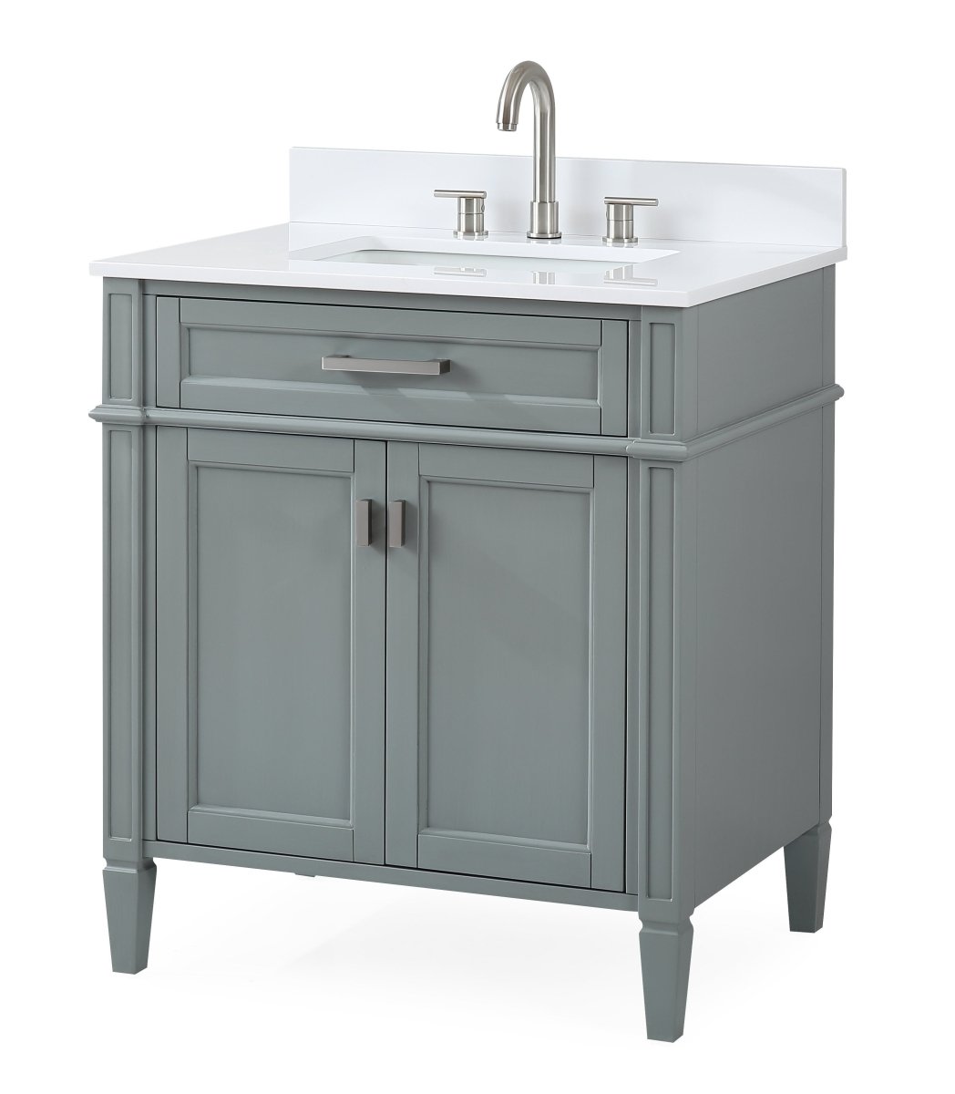 30" Tennant Brand Durand Modern Gray Bathroom Sink Vanity - 1808-V30CK - Bentoncollections