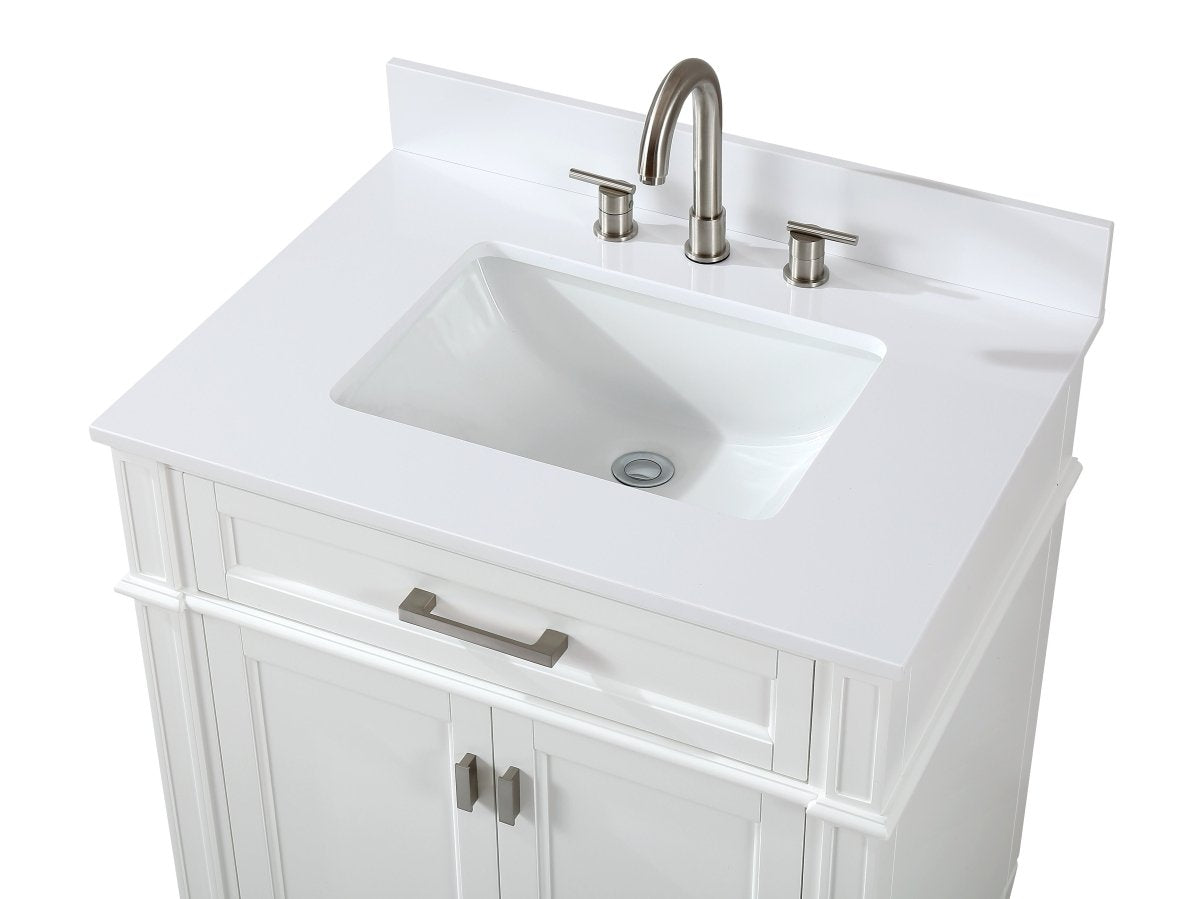 30" Tennant Brand Durand Modern White Bathroom Sink Vanity QT-1808-V30W - Bentoncollections