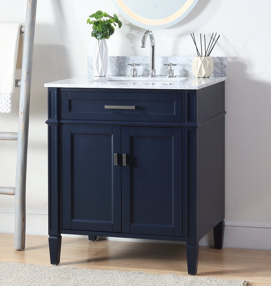 30" Tennant Brand Durand Navy Blue Bathroom Sink Vanity ZK-1808-V30NB - Bentoncollections