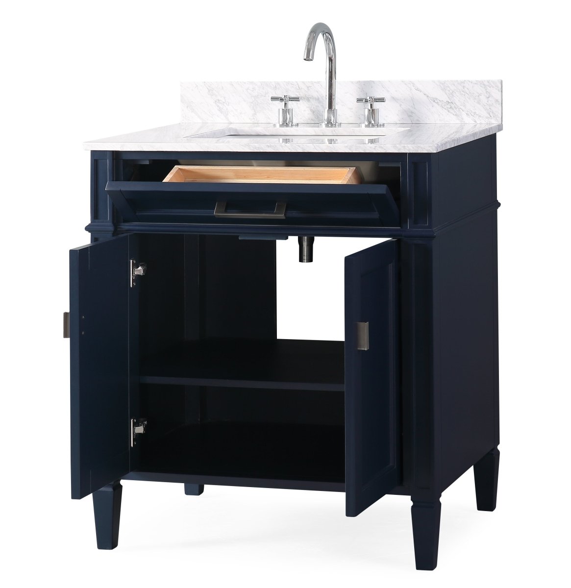 30" Tennant Brand Durand Navy Blue Bathroom Sink Vanity ZK-1808-V30NB - Bentoncollections