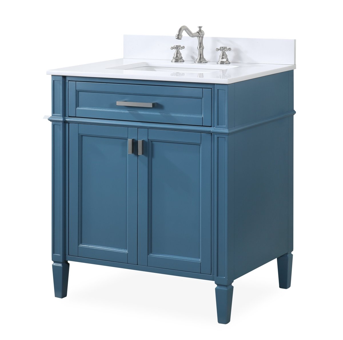 30" Tennant Brand Durand Teal Blue Bathroom Sink Vanity QT-1808-V30TB - Bentoncollections