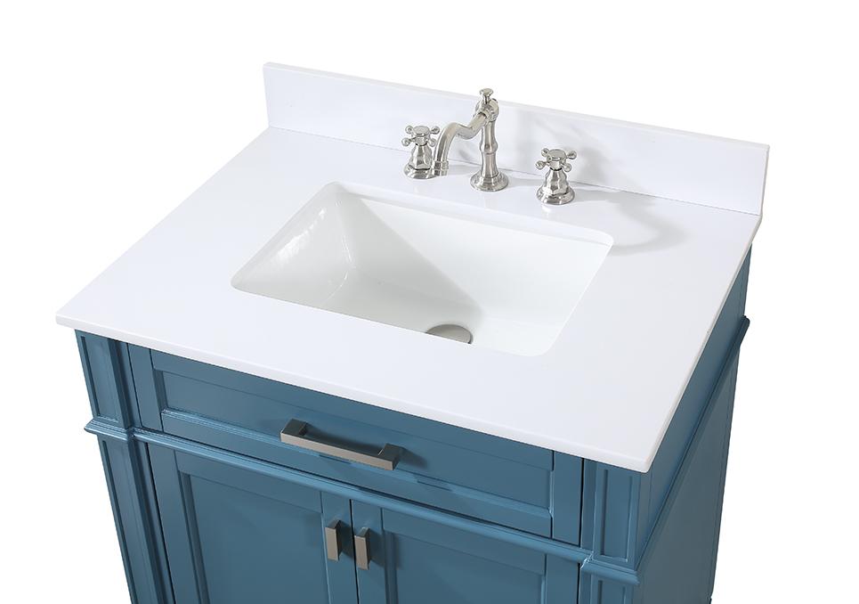 30" Tennant Brand Durand Teal Blue Bathroom Sink Vanity QT-1808-V30TB - Bentoncollections