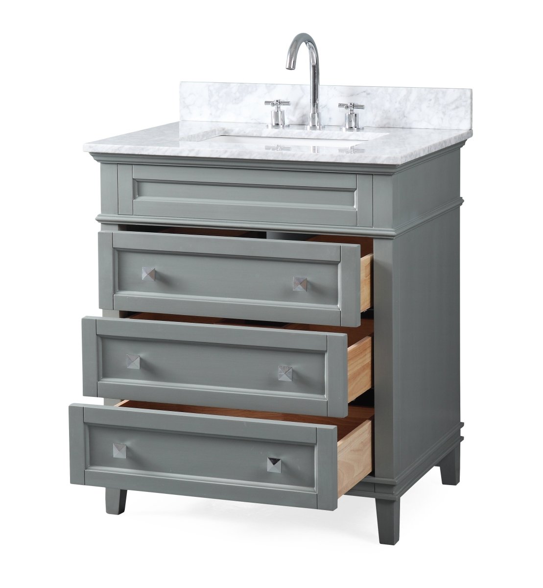 30" Tennant Brand Felix Modern Style Gray Bathroom Vanity ZK-1810-V30CK - Bentoncollections