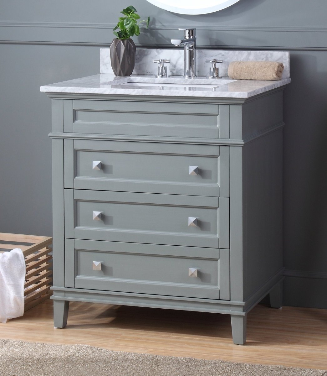 30" Tennant Brand Felix Modern Style Gray Bathroom Vanity ZK-1810-V30CK - Bentoncollections