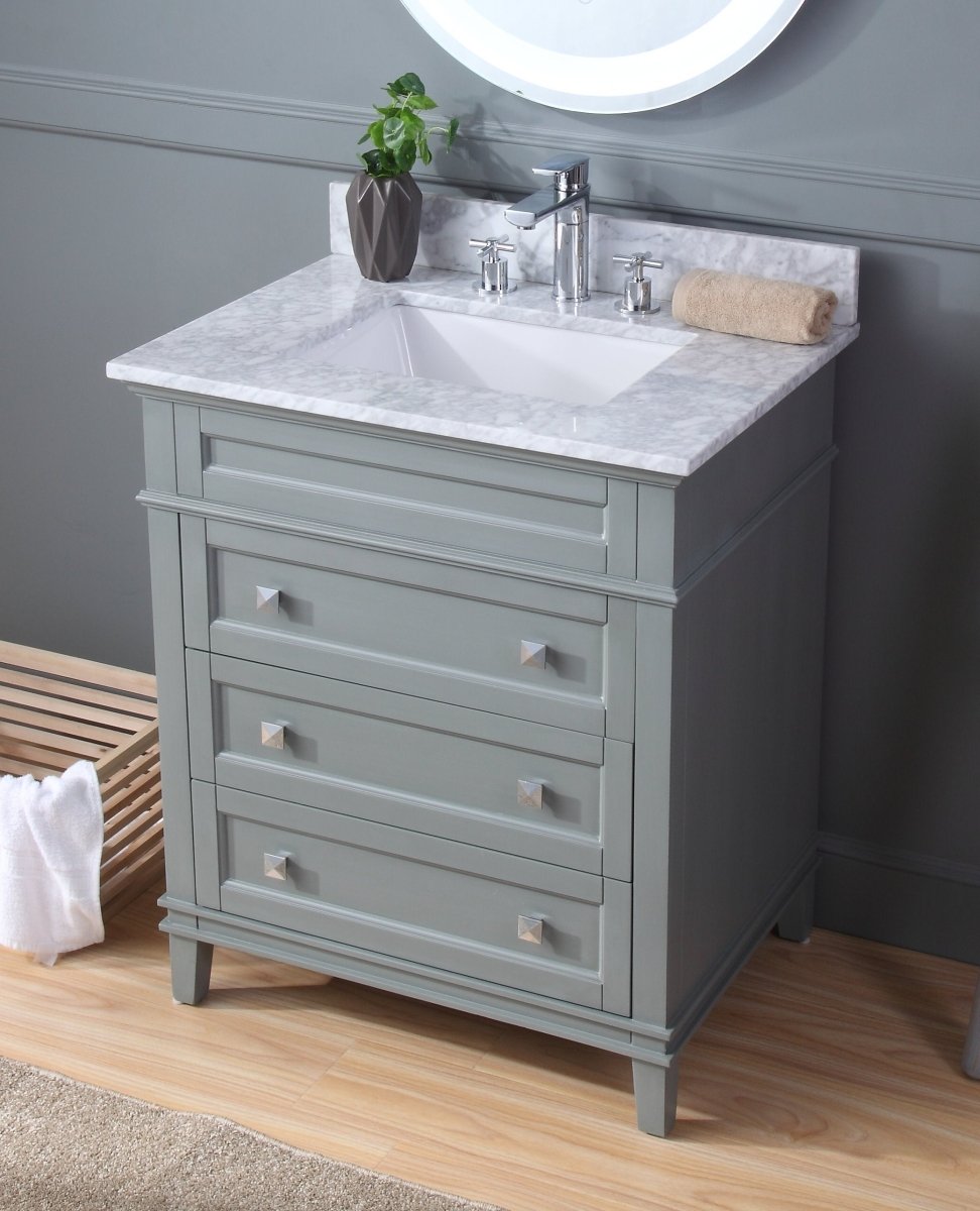 30" Tennant Brand Felix Modern Style Gray Bathroom Vanity ZK-1810-V30CK - Bentoncollections