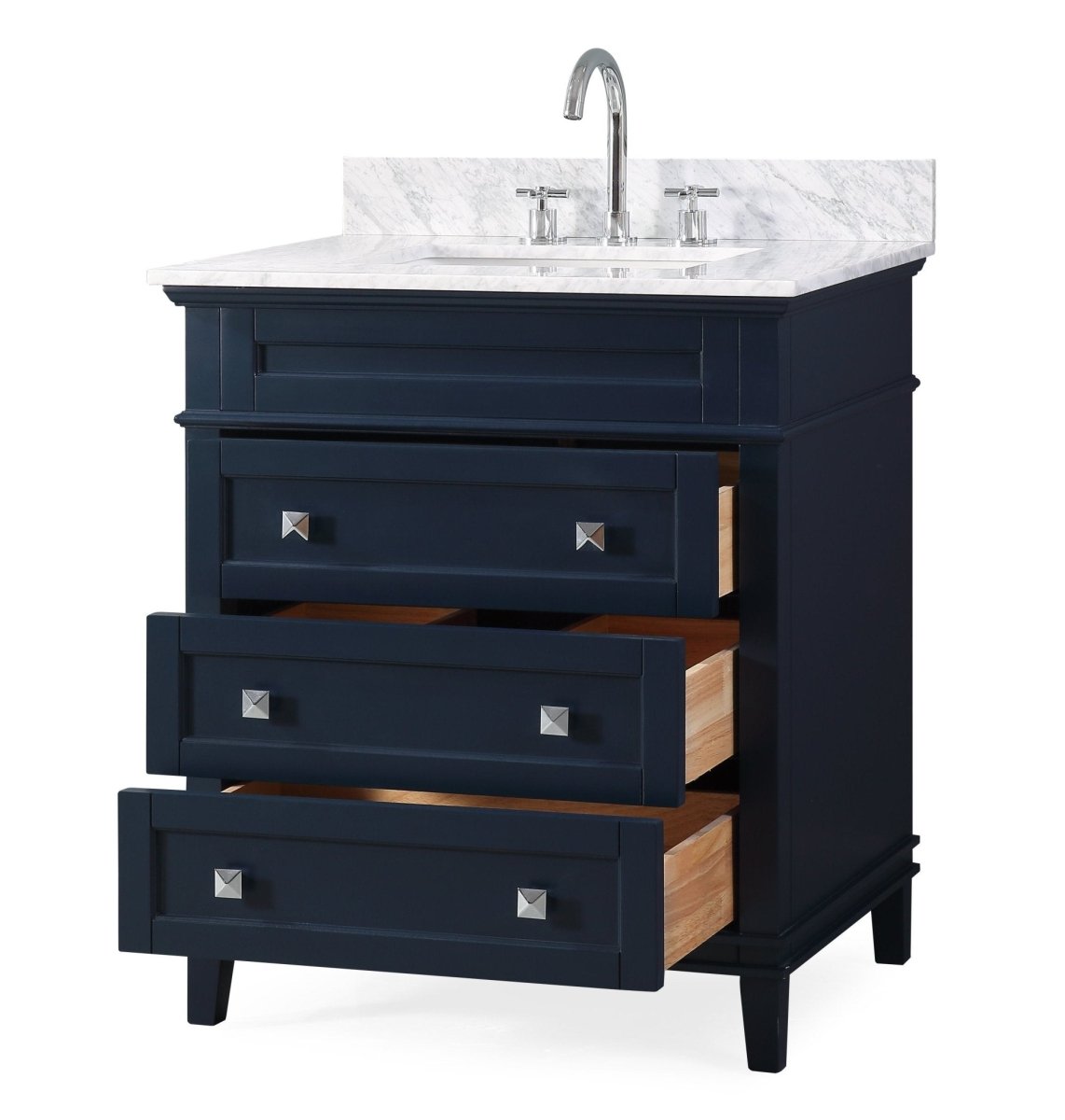 30" Tennant Brand Felix Modern Style Navy Blue Bathroom Vanity ZK-1810-V30NB - Bentoncollections