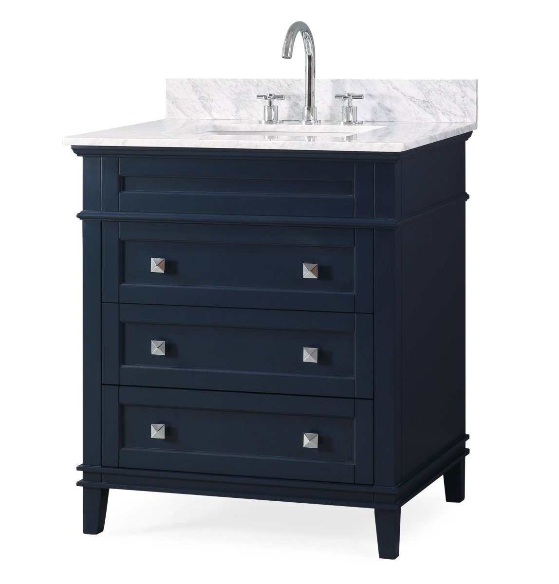 30" Tennant Brand Felix Modern Style Navy Blue Bathroom Vanity ZK-1810-V30NB - Bentoncollections