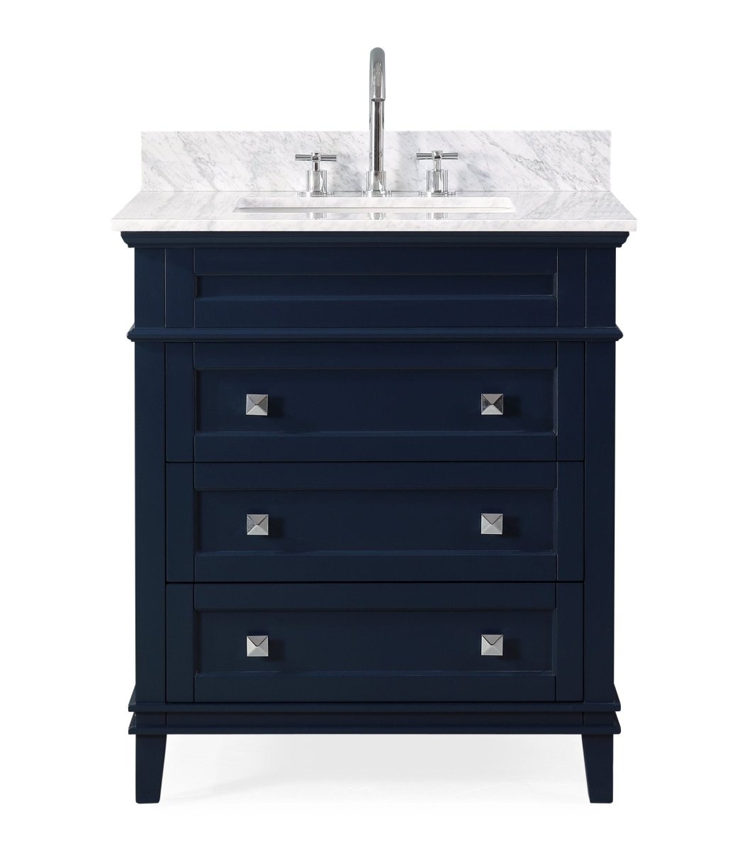 30" Tennant Brand Felix Modern Style Navy Blue Bathroom Vanity ZK-1810-V30NB - Bentoncollections