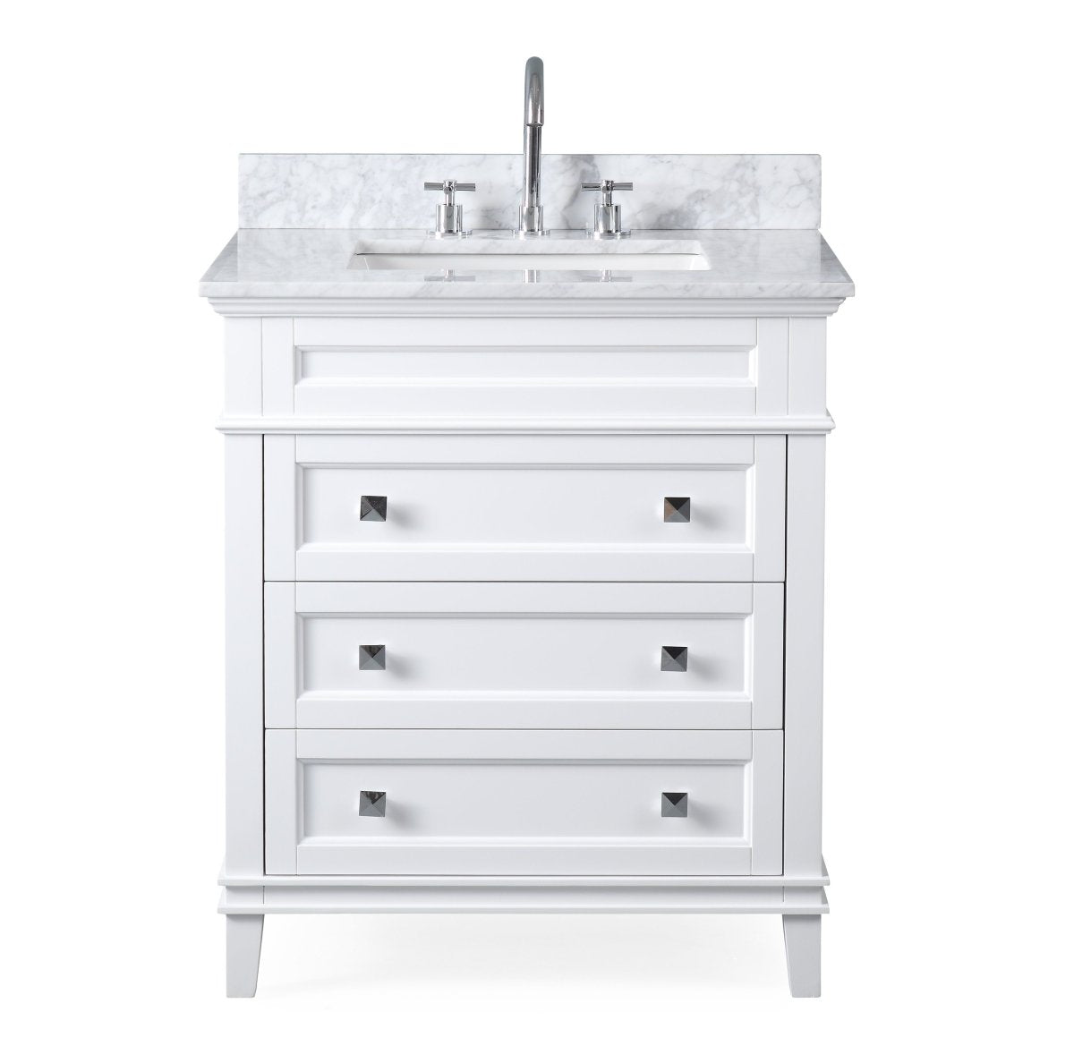 30" Tennant Brand Felix Modern Style White Bathroom Vanity ZK-1810-V30W - Bentoncollections
