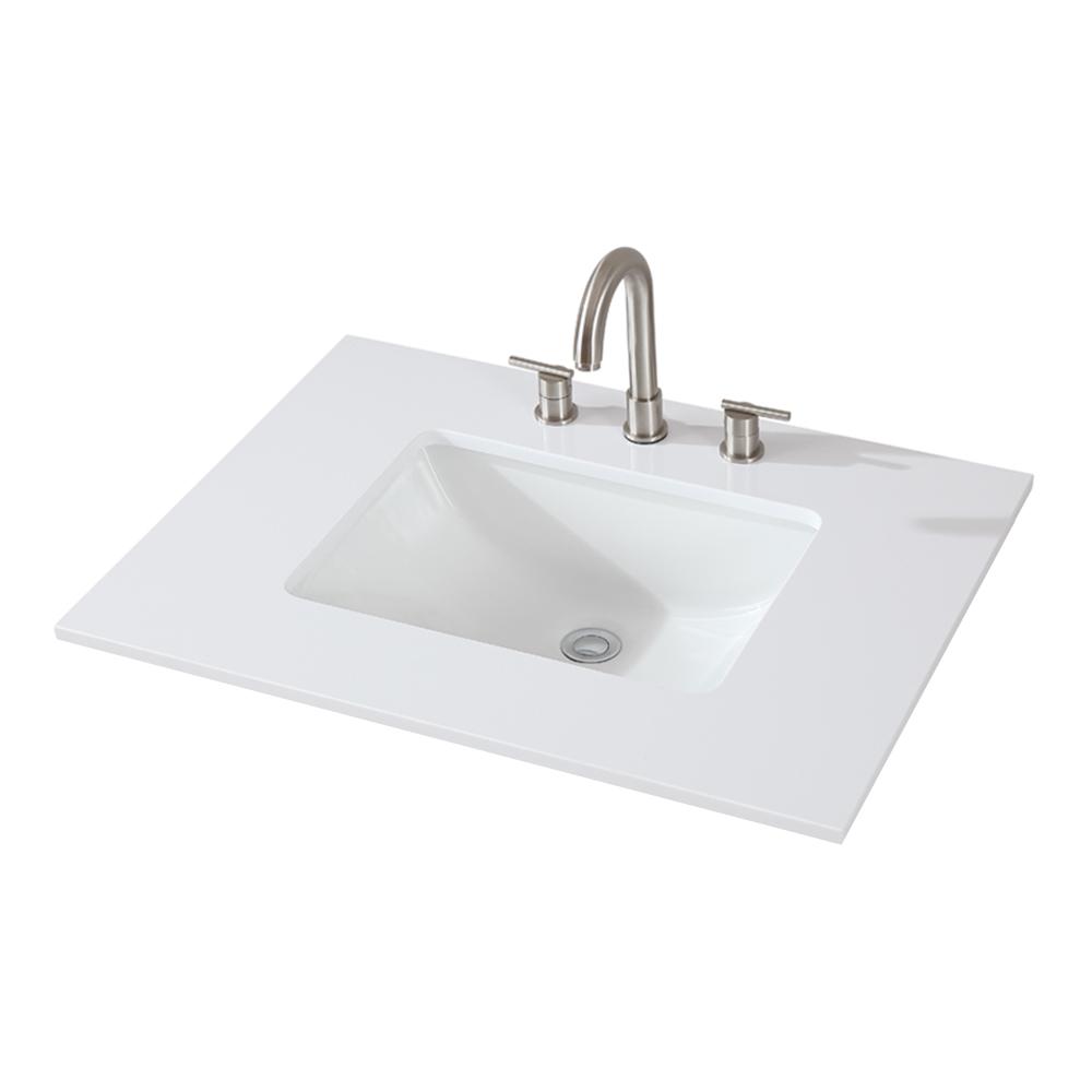 30" Tennant Brand Felix Modern Style White Bathroom Vanity ZK-1810-V30W - Bentoncollections