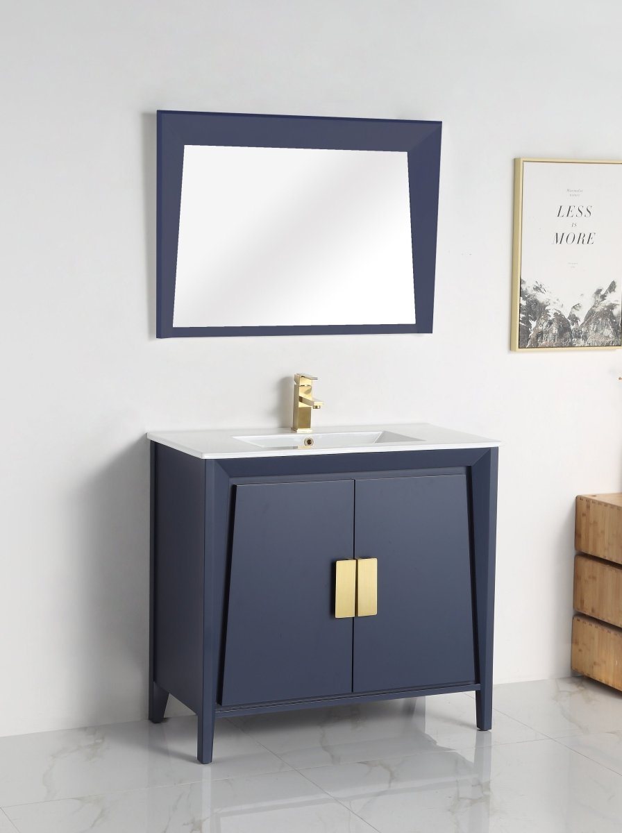 30" Tennant Brand Larvotto Navy Blue Contemporary Bathroom Vanity - CL-22NB30-ZI - Bentoncollections
