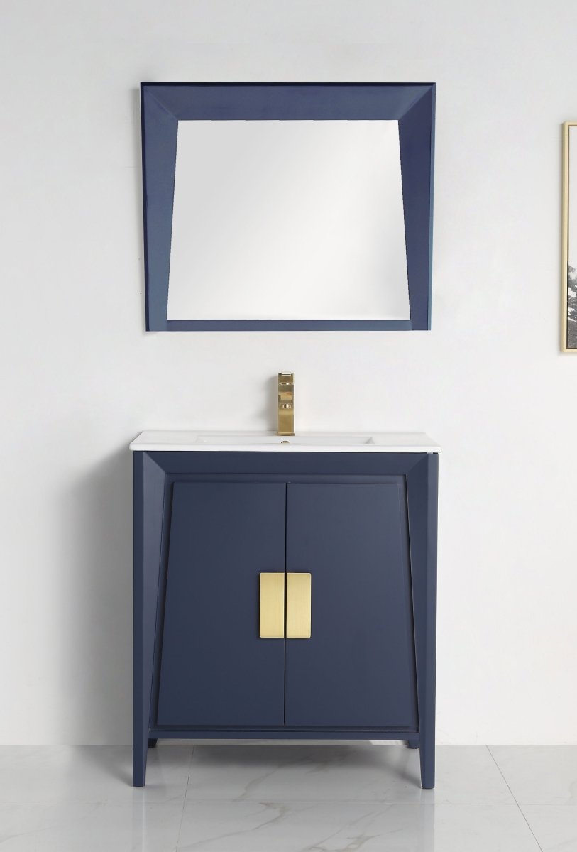 30" Tennant Brand Larvotto Navy Blue Contemporary Bathroom Vanity - CL-22NB30-ZI - Bentoncollections