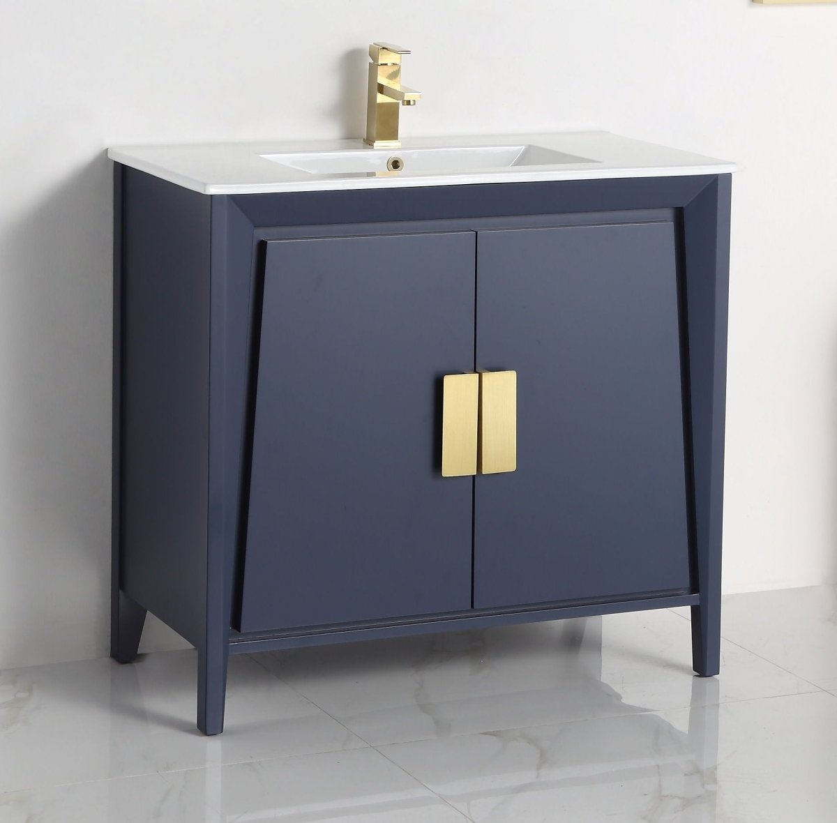 30" Tennant Brand Larvotto Navy Blue Contemporary Bathroom Vanity - CL-22NB30-ZI - Bentoncollections