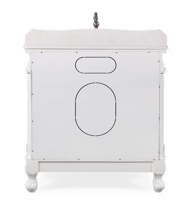 32" Benton Collection Antique White Fiesta Bathrom Sink Vanity CF-2873W-AW - Bentoncollections