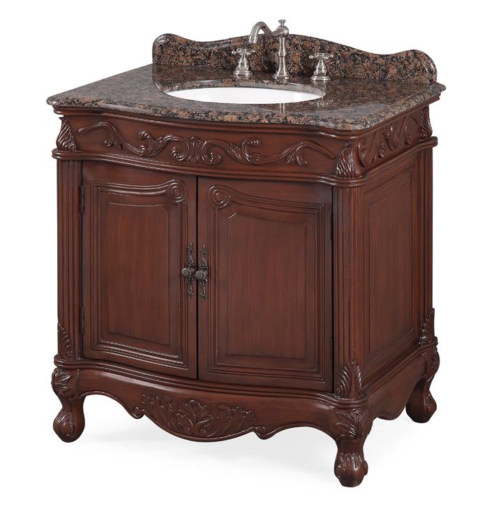 32" Benton Collection Baltic Brown Granite Fiesta Bathroom Sink Vanity CF-2873SB-TK - Bentoncollections