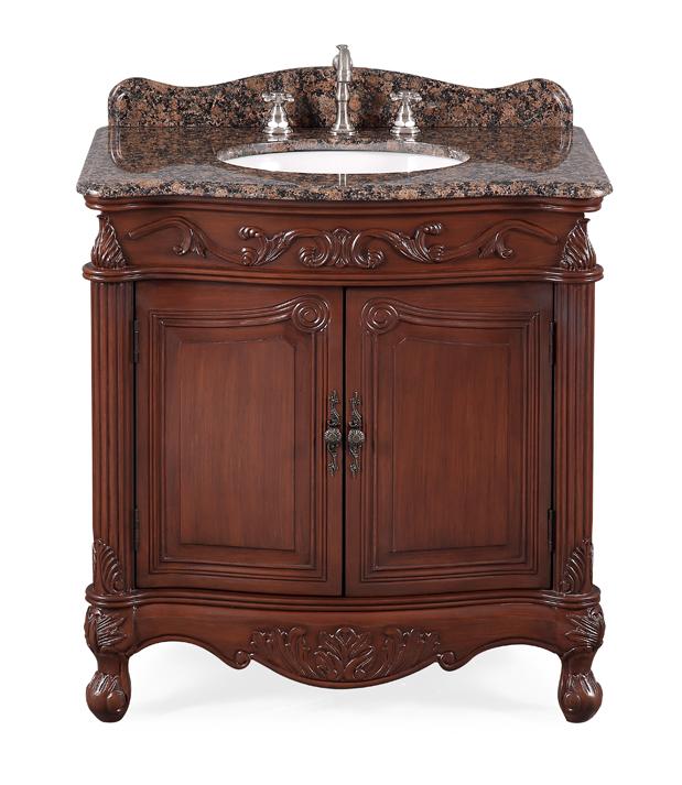 32" Benton Collection Baltic Brown Granite Fiesta Bathroom Sink Vanity CF-2873SB-TK - Bentoncollections