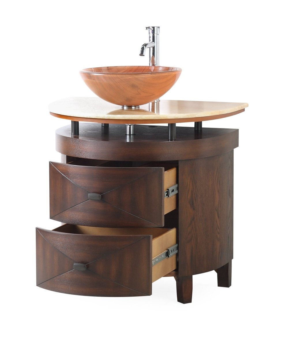 32" Benton Collection Onyx counter top Verdana Vessel Sink Bathroom Vanity BWV-026 - Bentoncollections