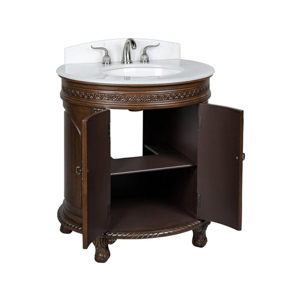 32" Benton Collection Versailles Small Colonial Bathroom Sink Vanity CF-2869W-TK - Bentoncollections
