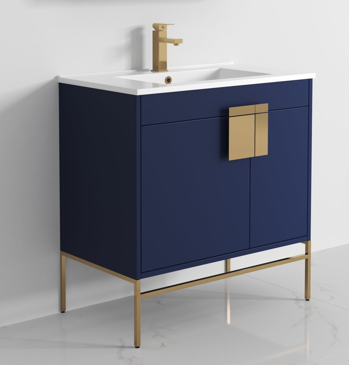 32" Tennant Brand Kuro Minimalistic Navy Blue Bathroom Vanity - CL-108NB-32ZI - Bentoncollections