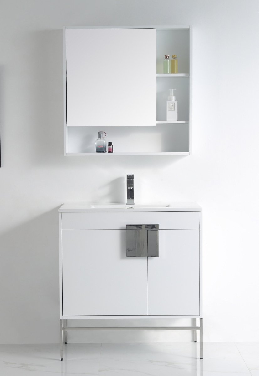 32" Tennant Brand Kuro Minimalistic White Bathroom Vanity - CL-101WH-32ZI - Bentoncollections