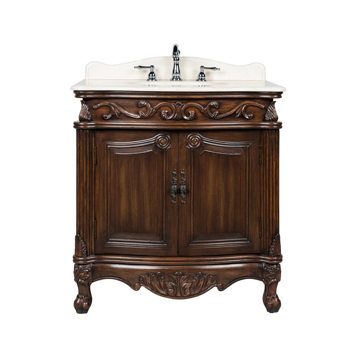 32" Traditional style cream marble Fiesta Bathroom Sink Vanity CF-2873W-TK - Bentoncollections