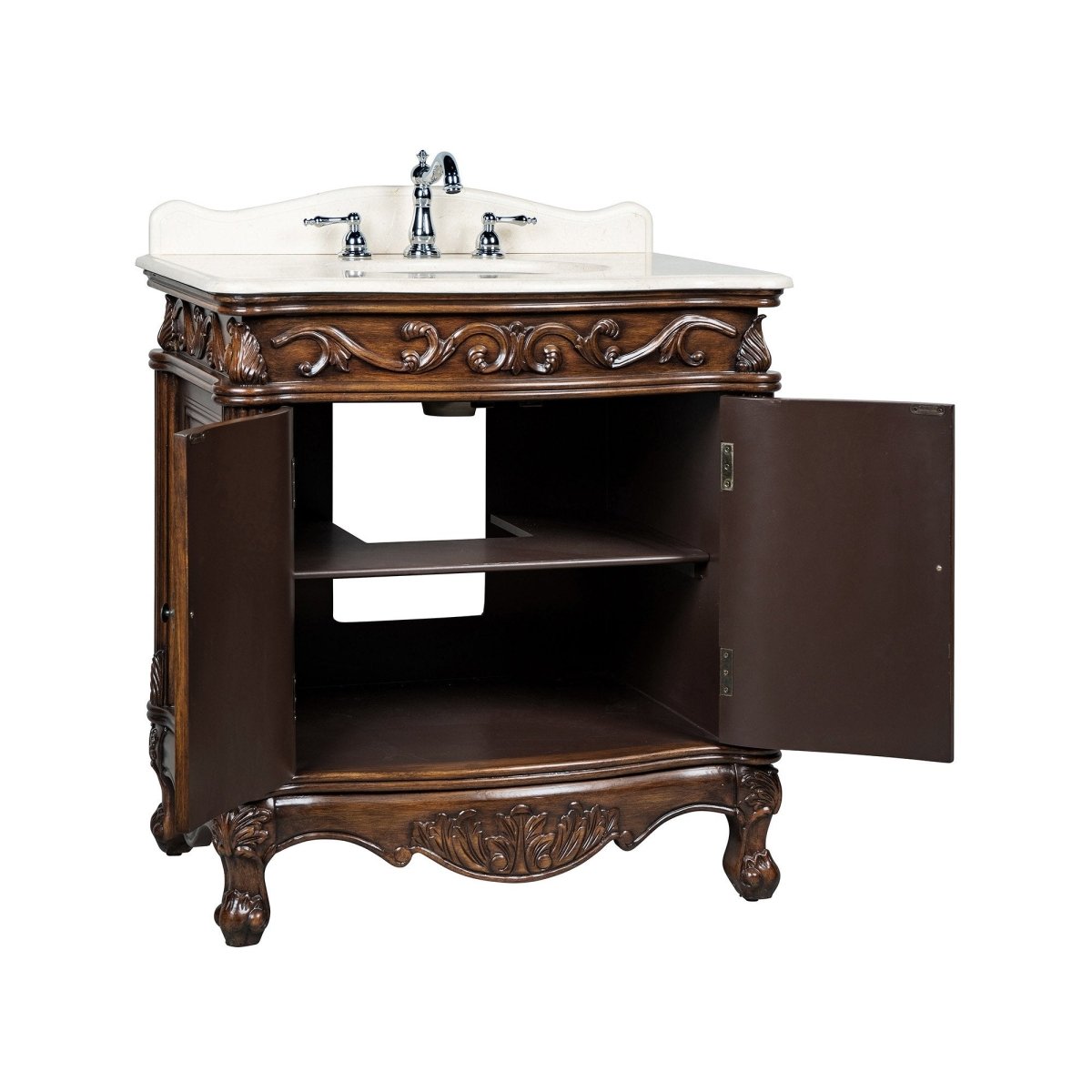 32" Traditional style cream marble Fiesta Bathroom Sink Vanity CF-2873W-TK - Bentoncollections
