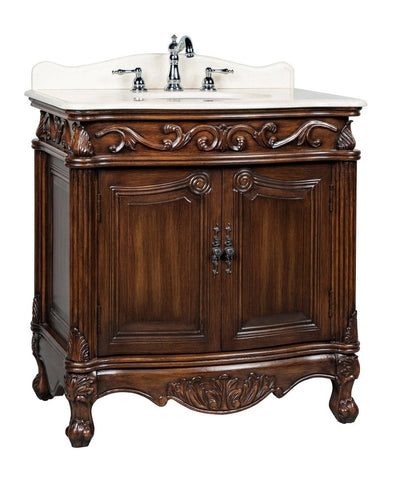 32" Traditional style cream marble Fiesta Bathroom Sink Vanity CF-2873W-TK - Bentoncollections