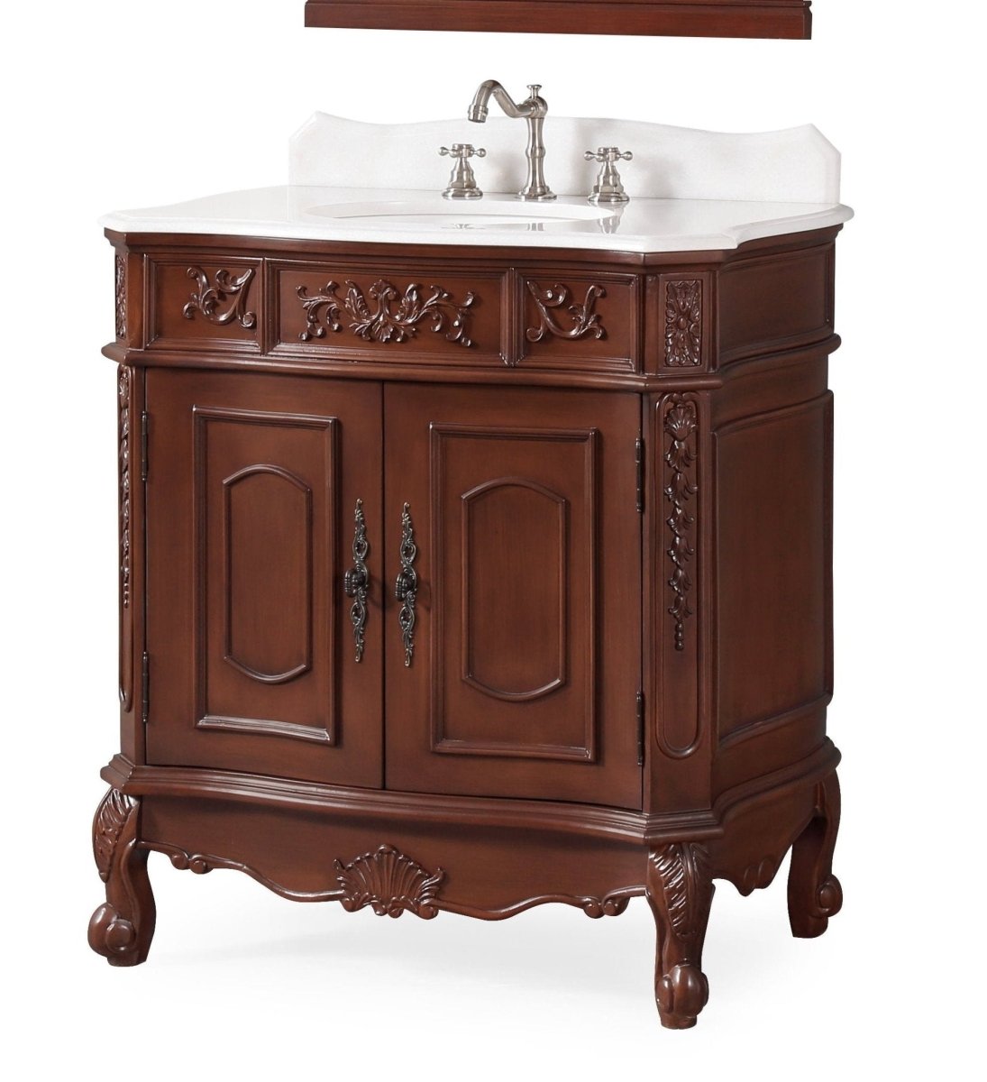 33" Traditional Style Brown Benson Bathroom Sink Vanity Benton Collection ZK-021W-TK - Bentoncollections