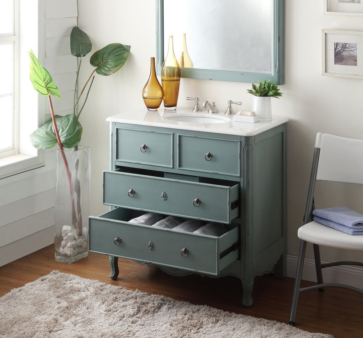 34" Daleville Bathroom Sink Vanity - Benton Collection # HF081Y - Bentoncollections