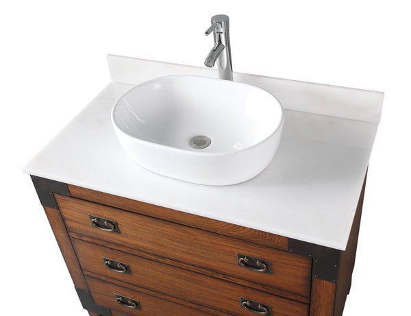 36" Benton Collection Vessel Sink Traditional Style Bathroom Vanity Akira CF-35535 - Bentoncollections