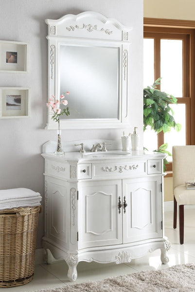 36" classic style antique white Fairmont Bathroom Sink Vanity BC-3905W-AW-36 - Bentoncollections