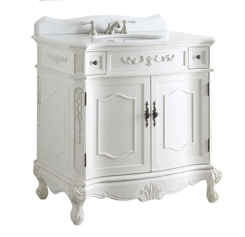 36" classic style antique white Fairmont Bathroom Sink Vanity BC-3905W-AW-36 - Bentoncollections