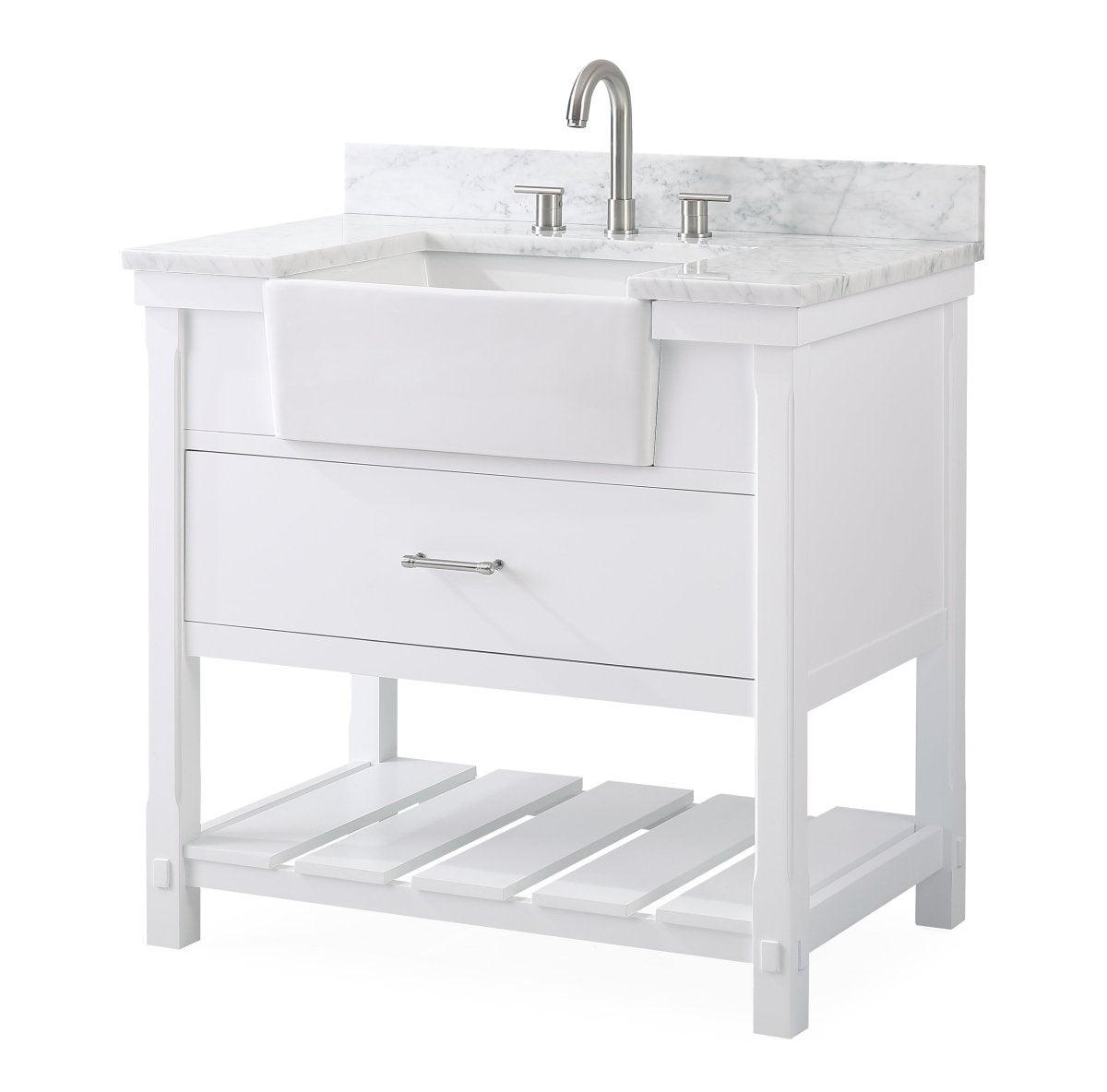 36-Inches Kendia Farmhouse Sink Bathroom Vanity - GD-7036-WT36-RA - Bentoncollections