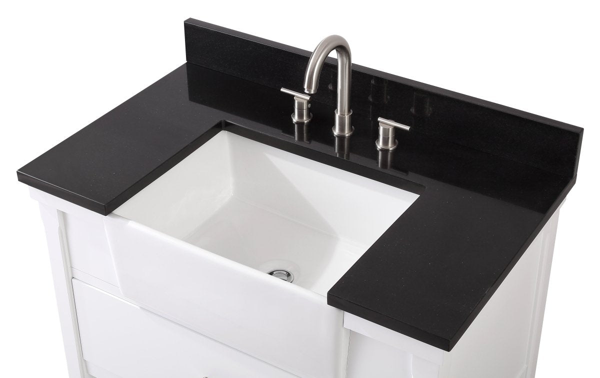 36-Inches Kendia Farmhouse Sink Bathroom Vanity - GD-7036-WT36-RA - Bentoncollections