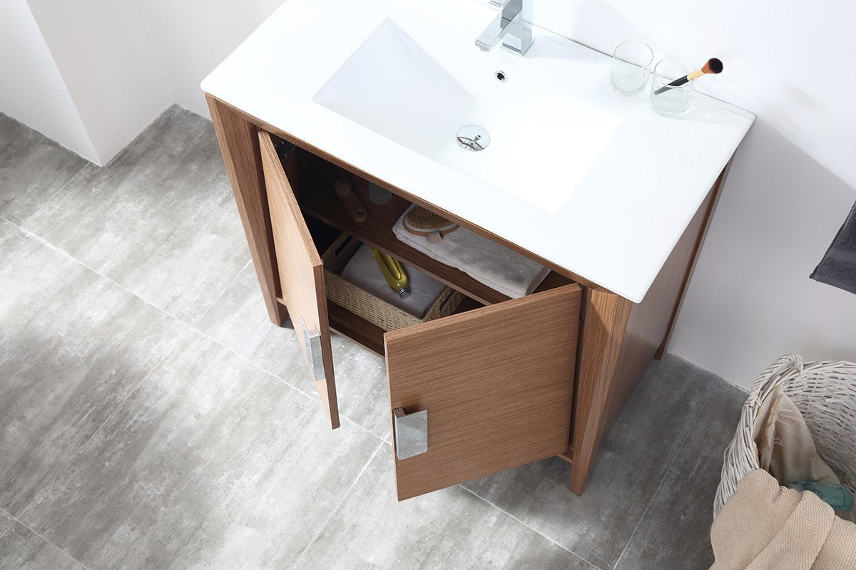 36" Larvotto Light Wheat Modern Bathroom Sink Vanity CL-22WV36-ZI - Bentoncollections