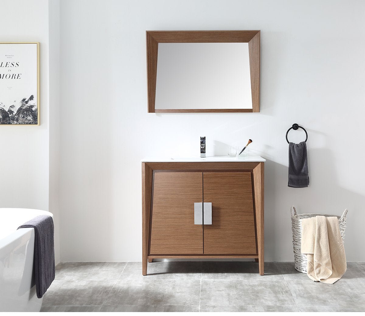 36" Larvotto Light Wheat Modern Bathroom Sink Vanity CL-22WV36-ZI - Bentoncollections