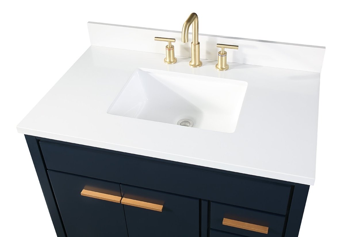 36" Tennant Brand Beatrice Navy Blue Modern Bathroom Sink Vanity TB-9888NB-V36 - Bentoncollections