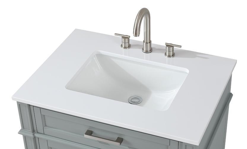 36" Tennant Brand Durand Modern Gray Bathroom Sink Vanity - QT-1808-V36CK - Bentoncollections