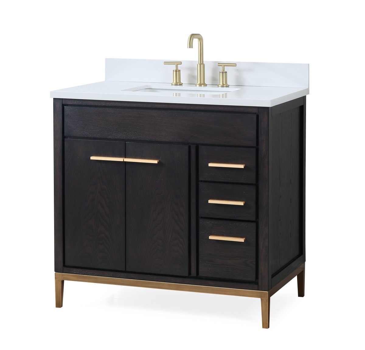36" Tennant Brand Modern Style Beatrice Bathroom Sink Vanity - TB-9838DK-V36 Wenge finish - Bentoncollections
