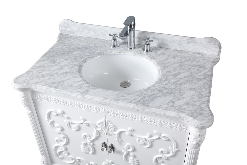 40" Benton Collection Bellissimo Bathroom Vanity with Italian Carrara Marble - # HF-1091RA - Bentoncollections
