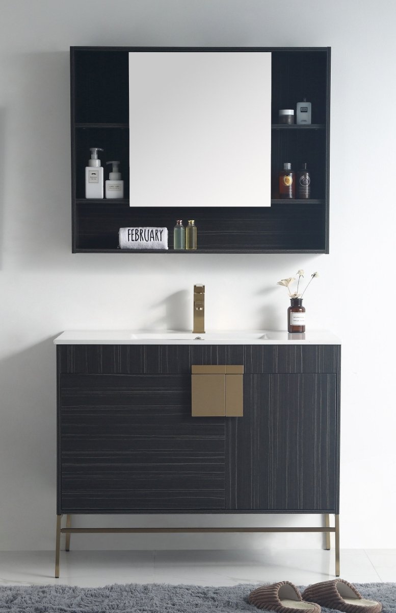 40" Tennant Brand Kuro Minimalistic Dawn Gray Bathroom Vanity - CL-102DG-40ZI - Bentoncollections